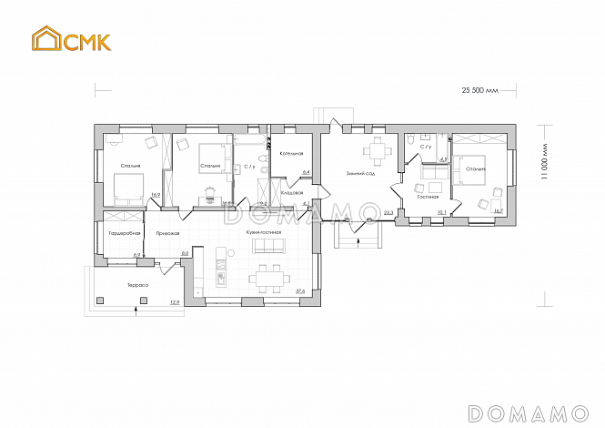Дом в п.Свобода / План 1 этажа