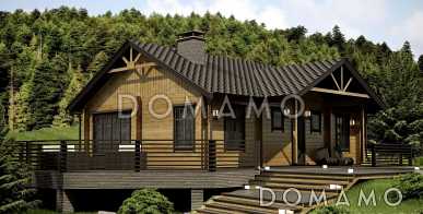 Проект функционального одноэтажного дома из клееного бруса