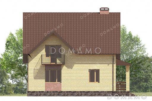 Проект дома с тремя спальнями, гаражом на один автомобиль и мастерской / Фасад 4