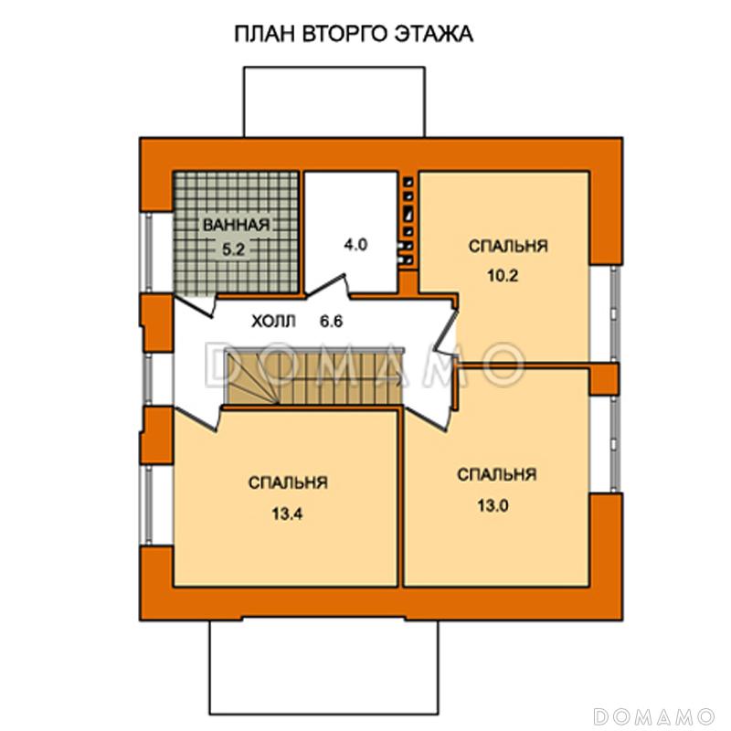 Проект компактного дома из пеноблоков с мансардой / План мансардного этажа
