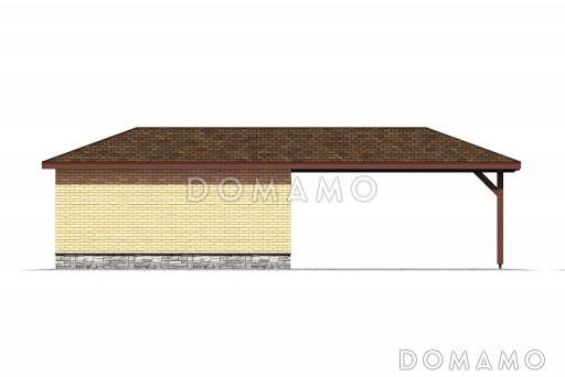 Проект хозблока с навесом для автомобиля / Фасад 2