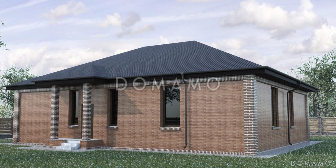 Одноэтажный дом из крупноформатного кирпича с тремя спальнями, большой кухней-гостиной и сауной / 15