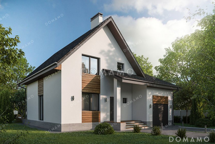 Проект одноэтажного дома с мансардой и гаражом на два автомобиля Проект одноэтажного дома с мансардой и гаражом на два автомобиля