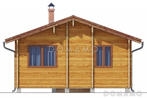 Проект одноэтажного дома с двумя спальнями и санузлом / Фасад 3