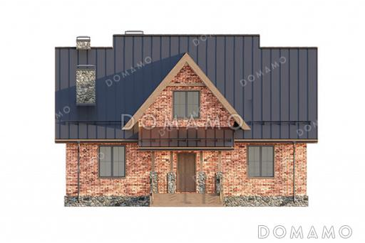 Проект дома с 3 большими спальнями, зимним садом, террасой и балконом / Фасад 3