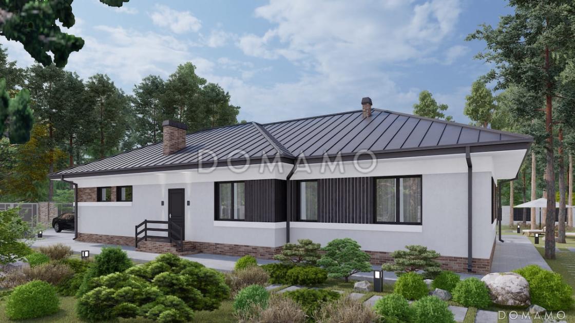 Проект дома из газобетона с двухместным гаражом и двумя террасами / 4