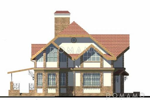 Проект кирпичного дома с многощипцовой крышей / Фасад 4