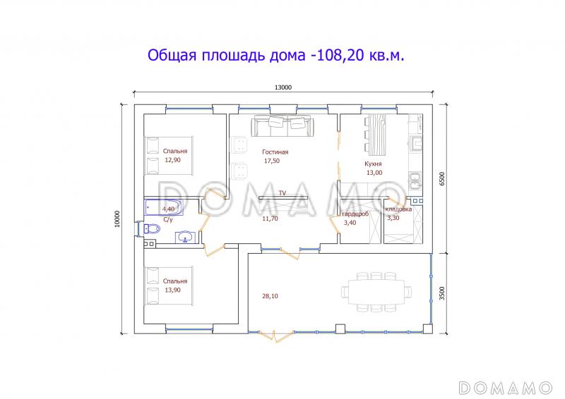Проект 309 / План 1 этажа