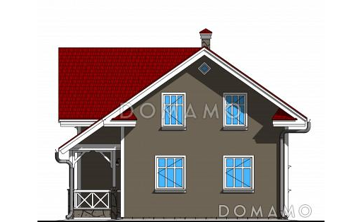 Проект одноэтажного дома с мансардой и подвалом / Фасад 3