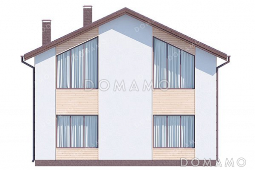 Проект дома с террасой и балконом / Фасад 1