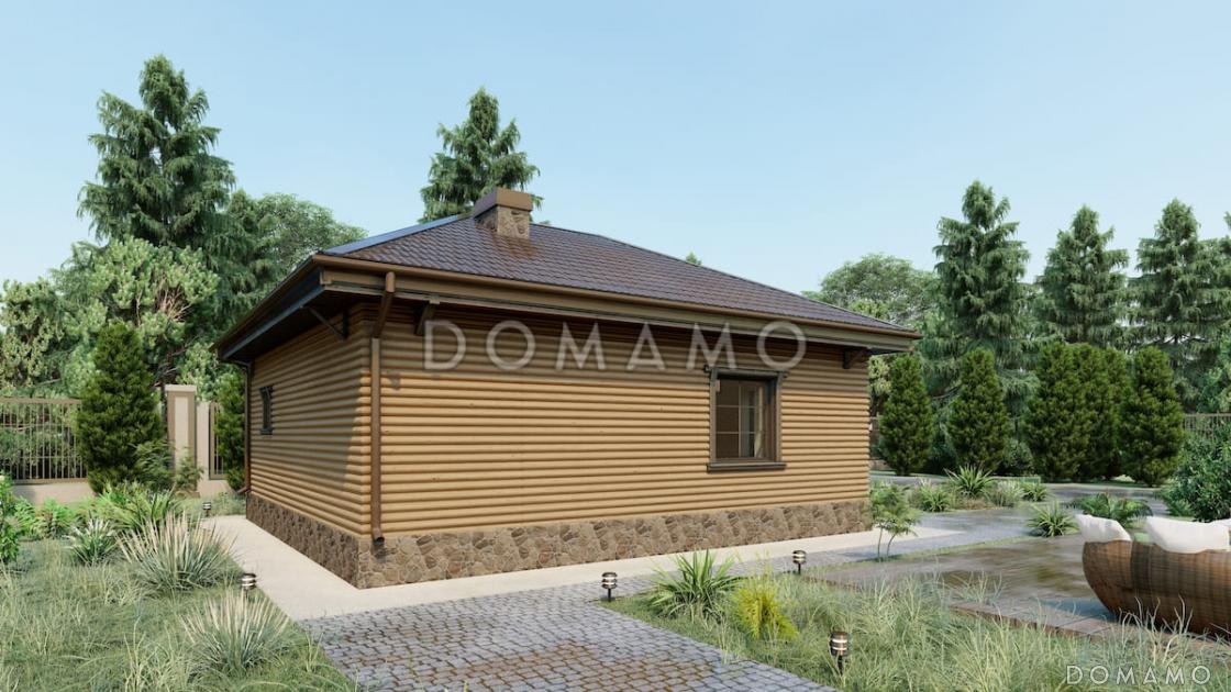 Проект компактной бани из газобетона с комнатой отдыха / 3