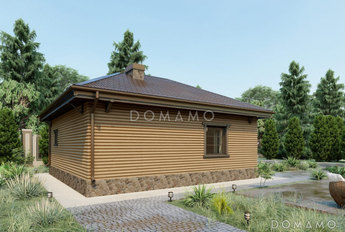 Проект компактной бани из газобетона с комнатой отдыха Проект компактной бани из газобетона с комнатой отдыха