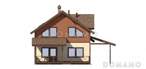 Проект частного загородного дома из газобетона / Фасад сзади