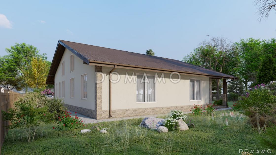 Проект дома с мансардой, вторым светом, большой гостиной и 4 спальнями / 2