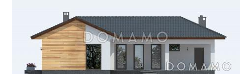Проект одноэтажного дома с двумя спальными комнатами и небольшой сауной / Фасад 1