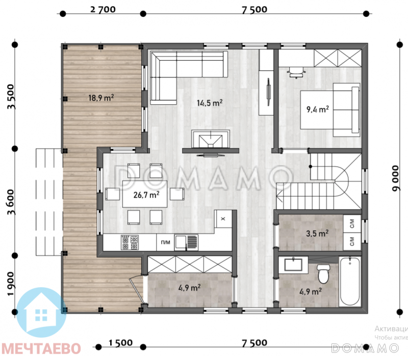 Дерби / План 1 этажа