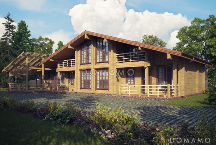 Проект дома с двумя небольшими балконами на втором этаже Проект дома с двумя небольшими балконами на втором этаже