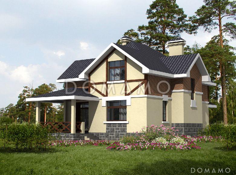 Проект дома из кирпича с мансардным вторым этажом / 2