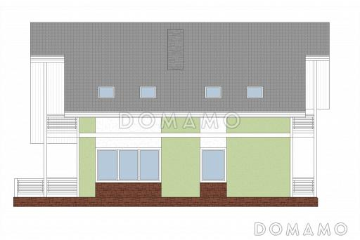 Проект кирпичного дома с угловой террасой / Фасад 2