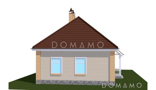 Проект дома для отдыха с баней и бассейном / Фасад 2