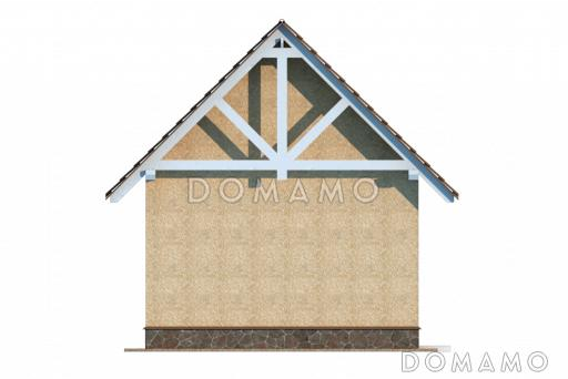 Проект навеса и хозблока с подъёмными воротами / Фасад 3