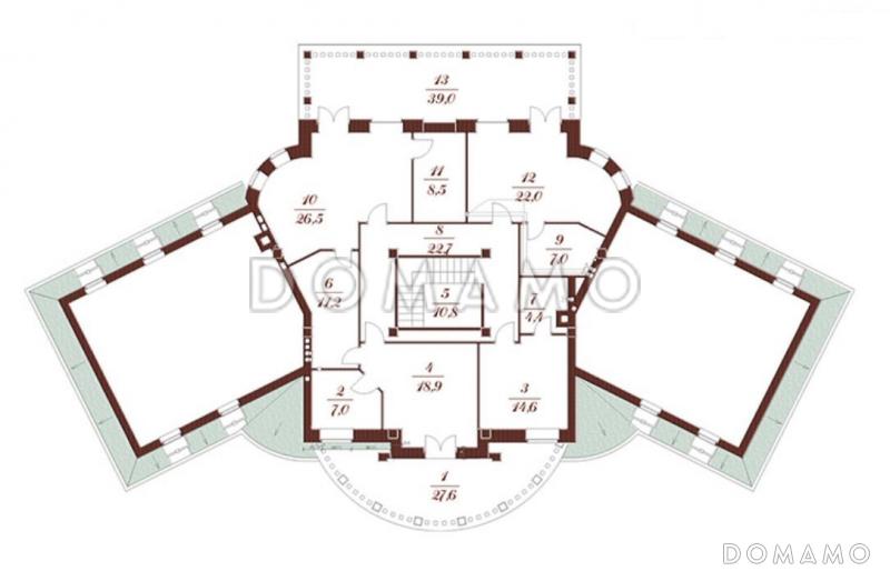 Проект дома с колоннами и балконом / План 2 этажа