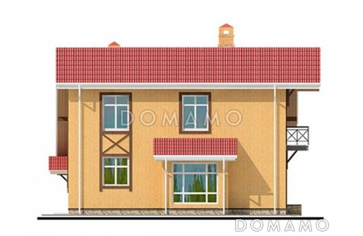 Проект дома из пеноблоков с гаражом для одной машины / Фасад 4