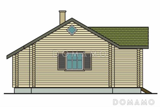 Проект небольшой одноэтажной бани с бассейном / Фасад 1 Проект небольшой одноэтажной бани с бассейном / Фасад 1