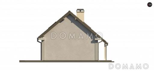Проект одноэтажного дома из кирпича с тремя спальнями на мансардном этаже и гаражом / Фасад 3