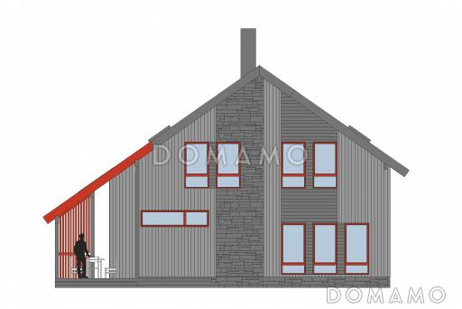 Проект кирпичного дома с ванной комнатой на втором этаже / Фасад 1