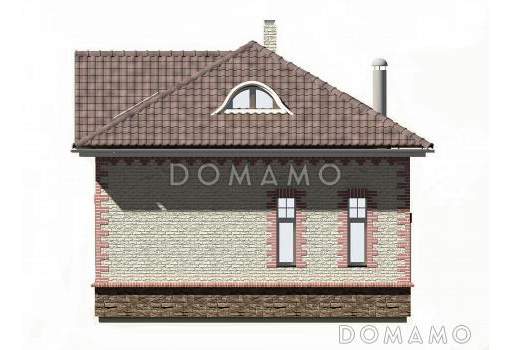 Проект гаража на 2 машины с котельной и  мансардой / Фасад 2