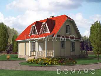 Проект коттеджа из газобетона с вальмовой крышей