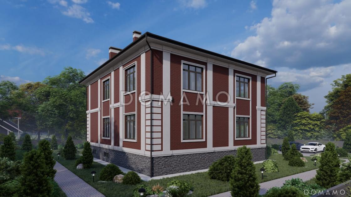 Проект трехуровневого дома с 3 спальнями, балконом и большим подвалом / 4