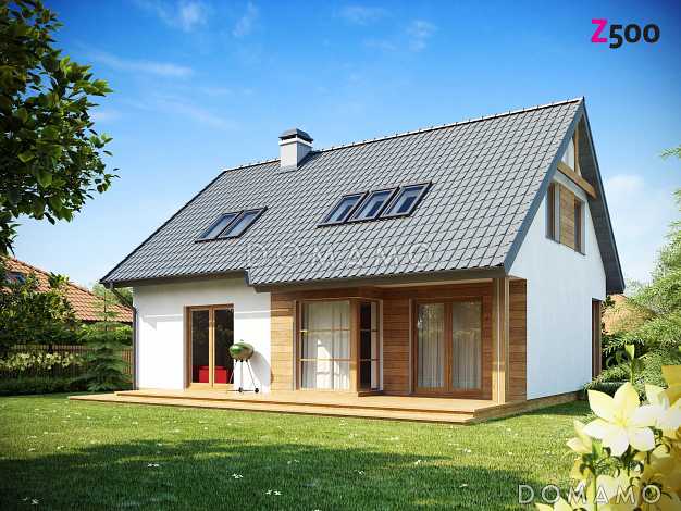 Проект одноэтажного мансардного дома из газобетона с тремя комнатами и кабинетом Проект одноэтажного мансардного дома из газобетона с тремя комнатами и кабинетом