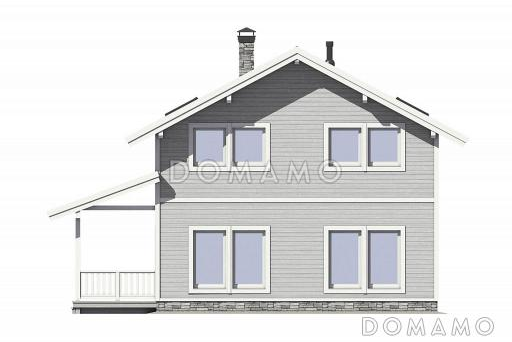 Проект дома с просторной террасой / Фасад сзади