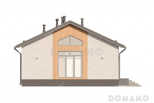 Проект одноэтажного дома с 4 спальнями и открытой террасой / Фасад 2