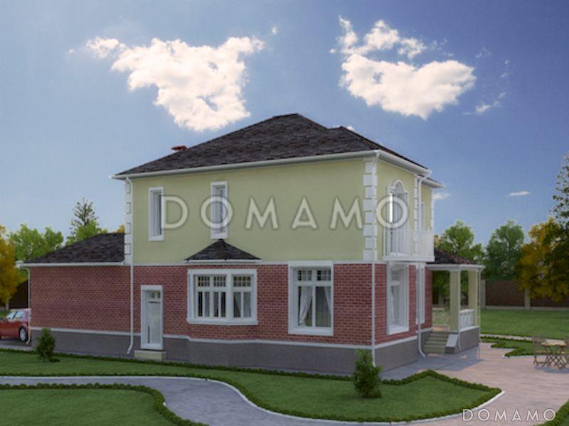 Проект двухэтажного дома с угловой террасой с выходом из гостиной / 6