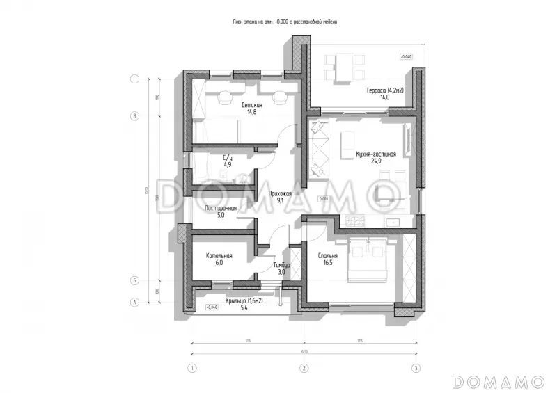Дом за 100 дней  / План 1 этажа