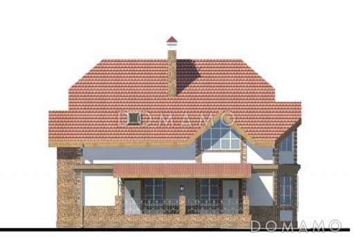 Проект кирпичного дома с многощипцовой крышей / Фасад 3