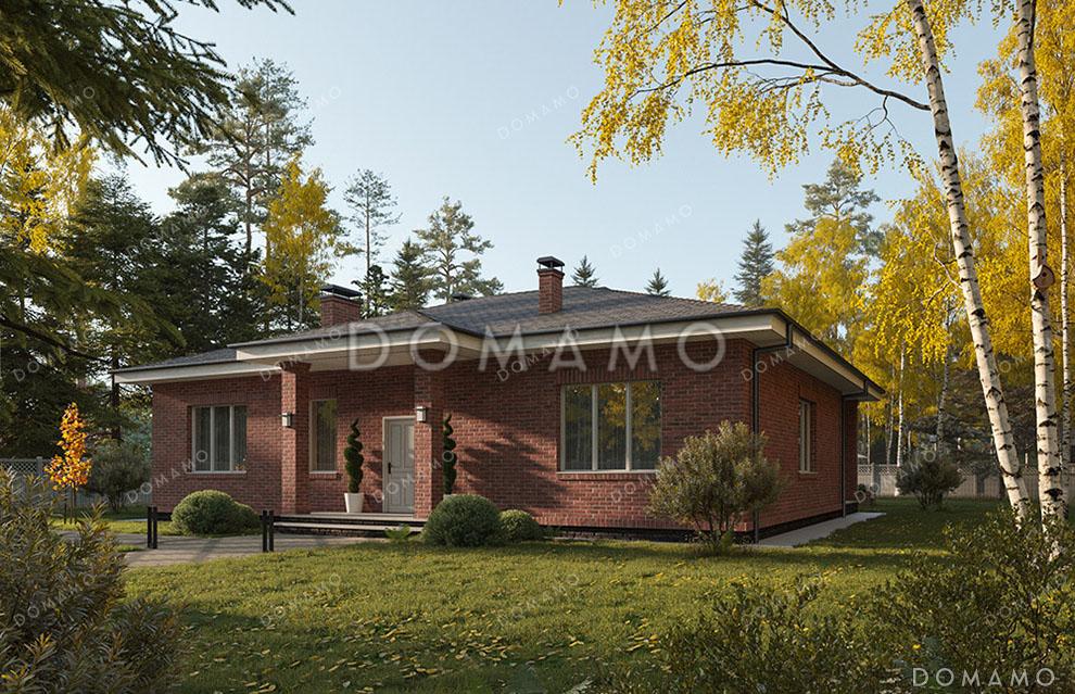 Проект одноэтажного дома с крыльцом и террасой / 3