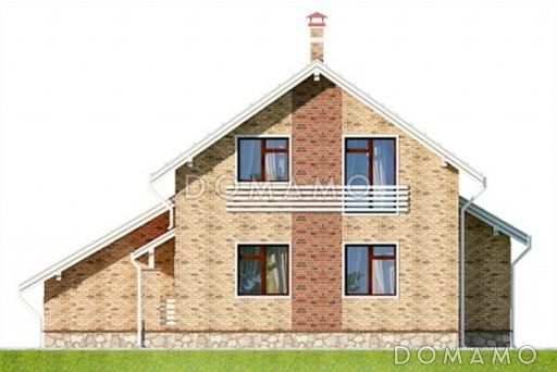 Проект дома из пеноблоков с французскими балконами / Фасад 3