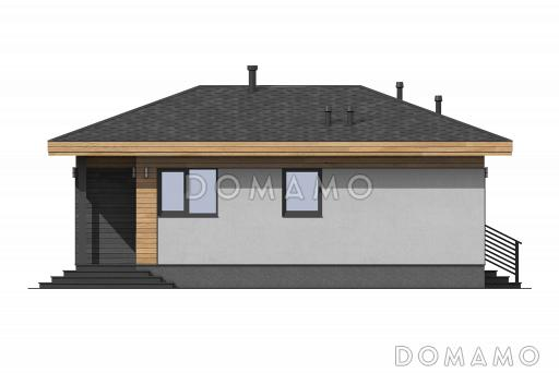 Проект гостевого дома со спальней, террасой и местом для хранения дров / Фасад 1