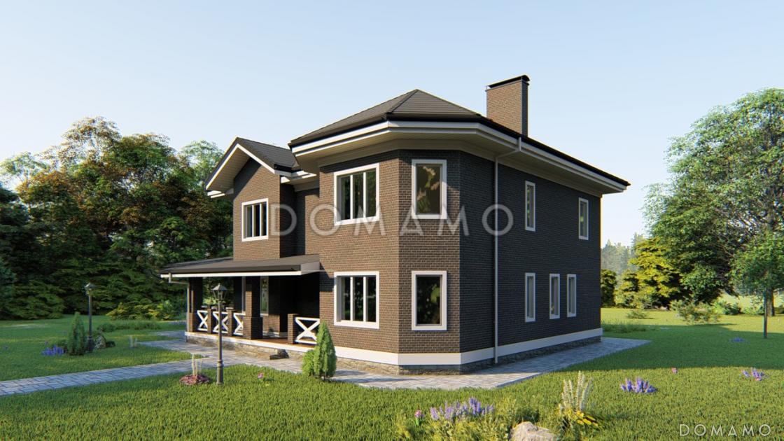 Проект загородного дома с террасами, детской и гостевой с эркером, сауной, просторной гардеробной на втором этаже  / 2