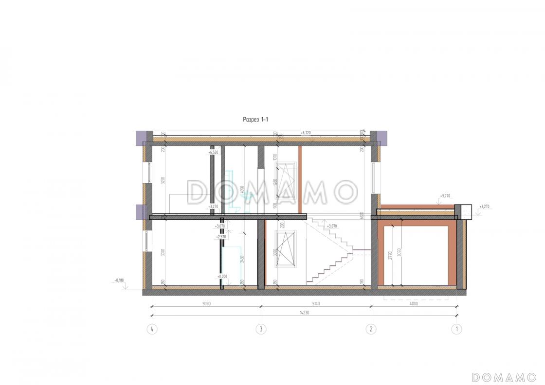 Проект современного двухуровневого дома с 4 спальнями, кабинетом и большим гаражом / 5