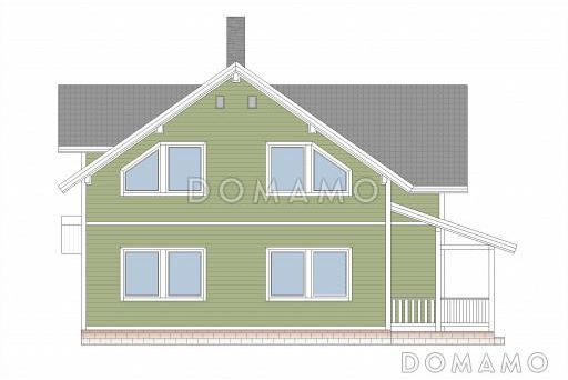 Проект каркасного дома с мансардой / Фасад 4