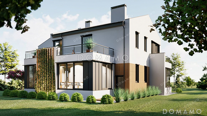 Проект двухэтажного дома с тремя спальнями и террасой