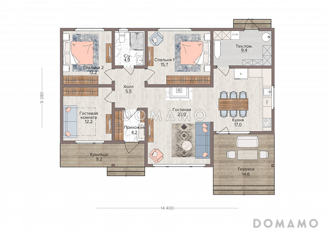 BRICK HOUSE 128 / План 1 этажа BRICK HOUSE 128 / План 1 этажа
