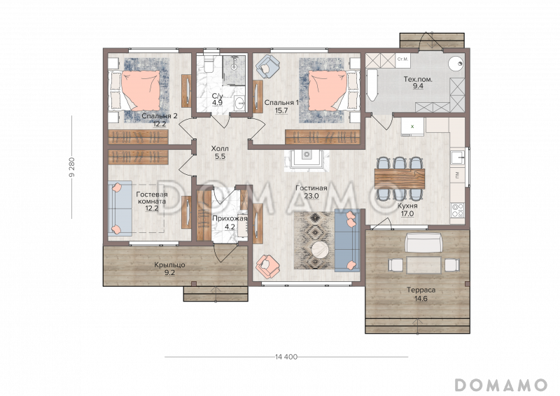 BRICK HOUSE 128 / План 1 этажа