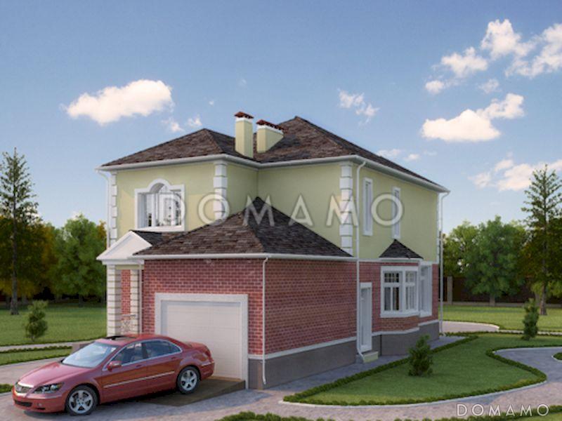 Проект двухэтажного дома с угловой террасой с выходом из гостиной / 13