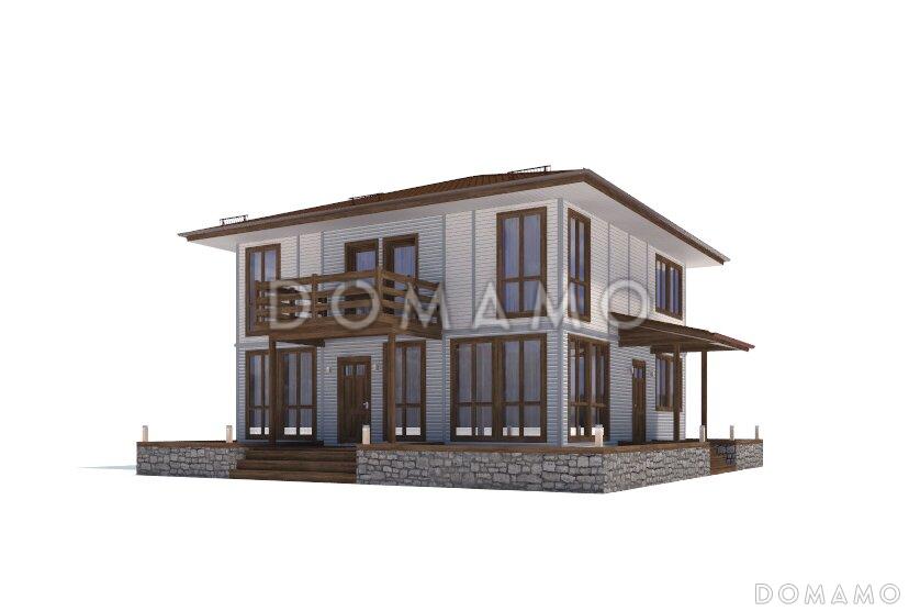 Проект  дома из клееного бруса с небольшим патио / 4